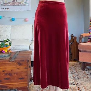 vintage bronze/red velvet skirt
